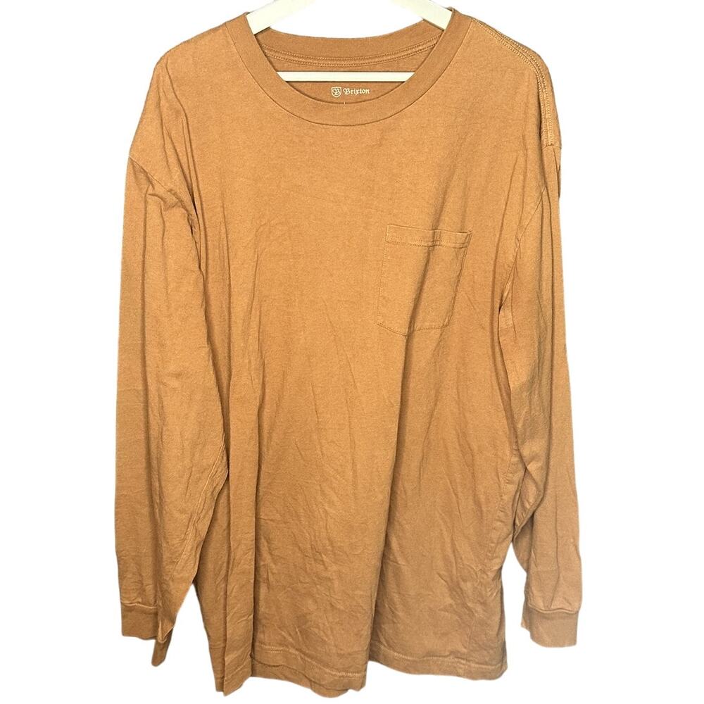 Brixton Orange Standard Fit Long Sleeve Shirt Men's Size XXL